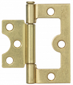 Bisagra omega in 3",latonada,calibre 14,con tornillo trio. X 3 und