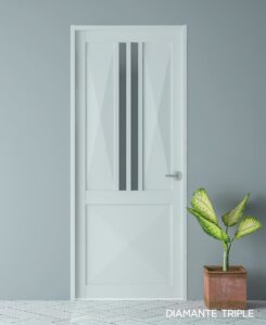 Puerta metalica estructural Vidrio Diamante Triple