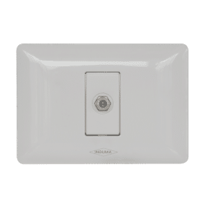 Toma para cable coaxial, blanco.
