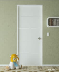 Puerta de madera triplex natural Milano