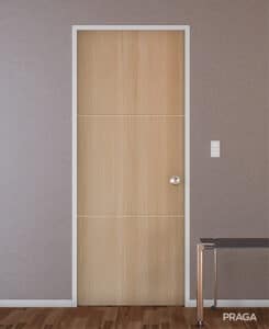 Puerta de madera triplex natural Praga