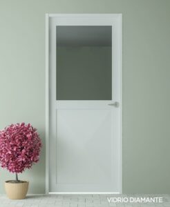 Puerta metalica estructural Vidrio Diamante