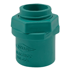 Conector plástico 1/2", verde.