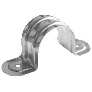 Grapa tubería EMT doble 1/2", galvanizada, calibre 20.