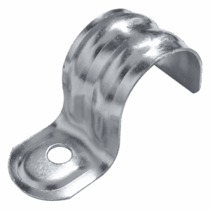 Grapa tubería  1/2", galvanizada, calibre 24.