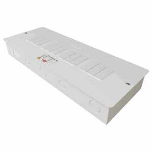 Tablero monofásico de 12 circuitos,pintura electrostática blanca, calibre 20.