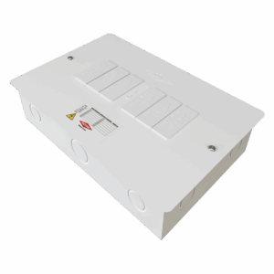 Tablero bifásico de 3 circuitos, pintura electrostática blanca, calibre 20.