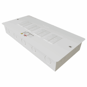 Tablero bifásico de 4 circuitos, pintura electrostática blanca, calibre 20.
