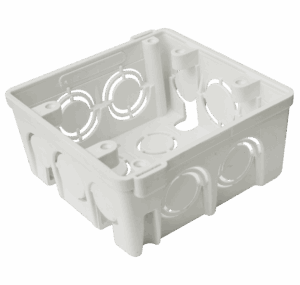 Caja plástica 4x4, blanca.