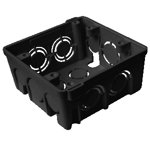 Caja plastica 4x4, negro , apilable.