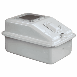 Caja contador breaker en tapa, pintura electrostática gris,calibre 20.