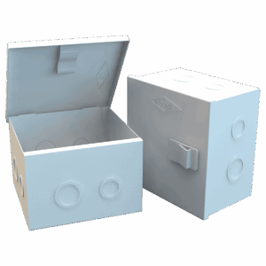Caja de paso metálica 15x15x10, blanca,calibre 24 .