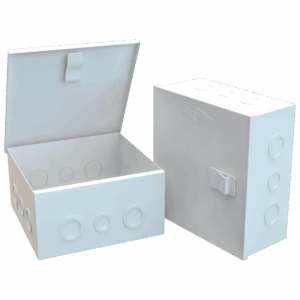Caja de paso metálica 20x20x10, blanca,calibre 24 .