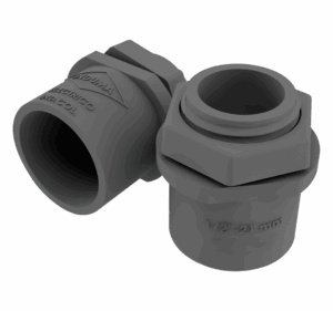Conector plástico 1/2", gris.