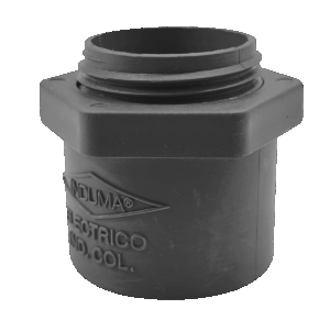 Conector plástico 1", gris.