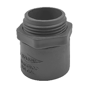 Conector plástico 3/4", gris.
