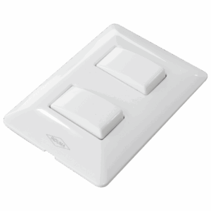 Interruptor conmutable doble, blanco.