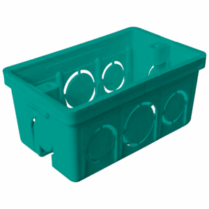 Caja plástica 2x4, verde, sin inserto, apilable.
