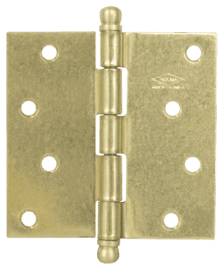 Bisagra nudo 3x3 cabeza plana , latonada calibre 14, con tornillo trio. X 3 und
