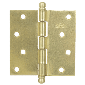 Bisagra nudo  4 x 4,cabeza redonda,dorada brillante,calibre 14,sin tornillo,trio. X 3 und