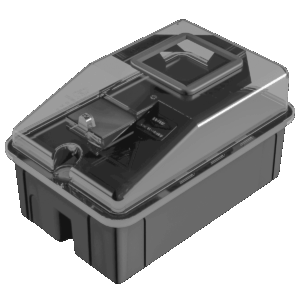 Caja contador bifásica, policarbonato, con portabreaker, visor de vidrio.